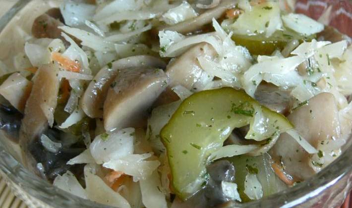 Салаты с маринованными грибами: фото, рецепты простых и очень вкусных салатов с маринованными грибами