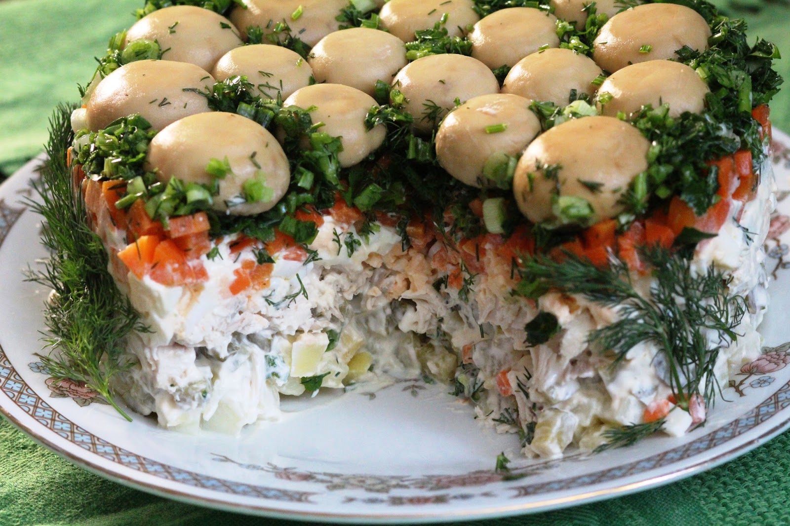 Салат с жареными грибами — 53 домашних вкусных рецепта приготовления