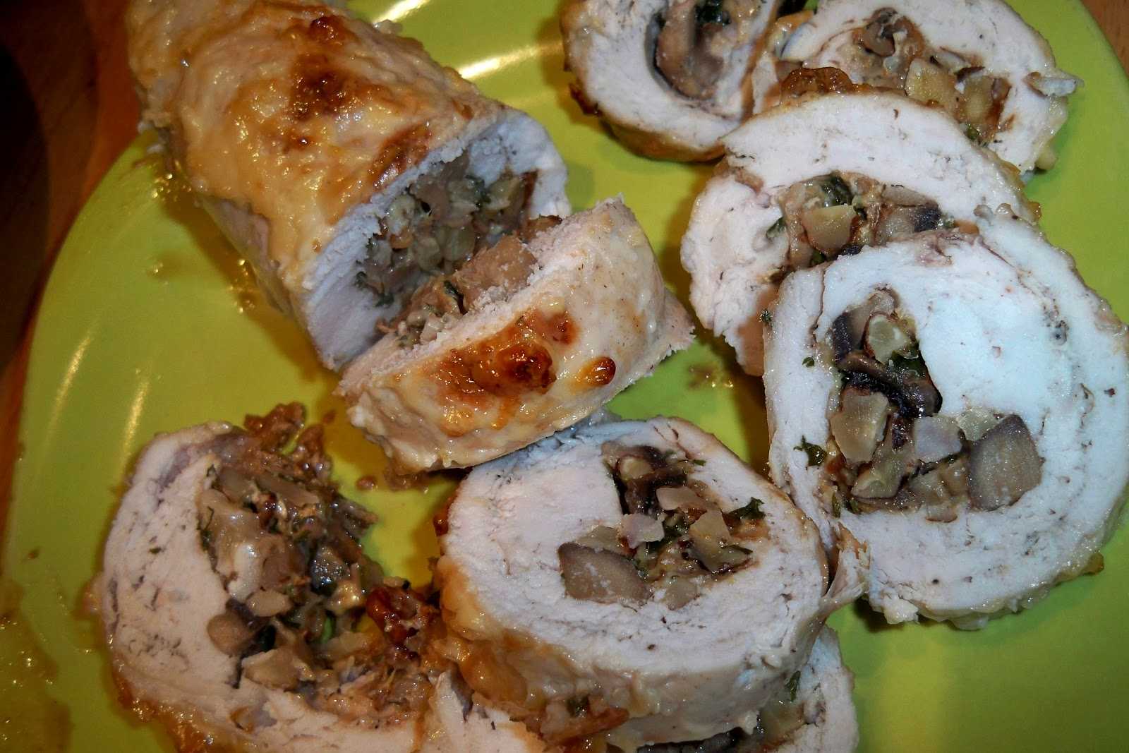 Куриное филе, фаршированное грибами: рецепт с фото | меню недели