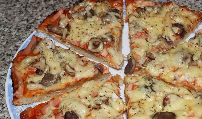 Рецепт пиццы с шампиньонами в домашних условиях