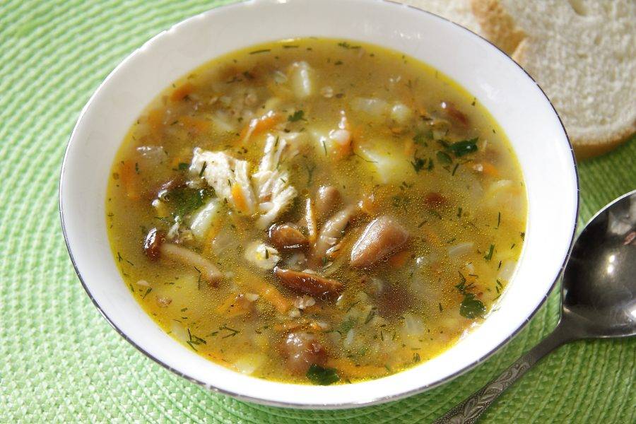Рецепт супа с замороженными опятами грибами
