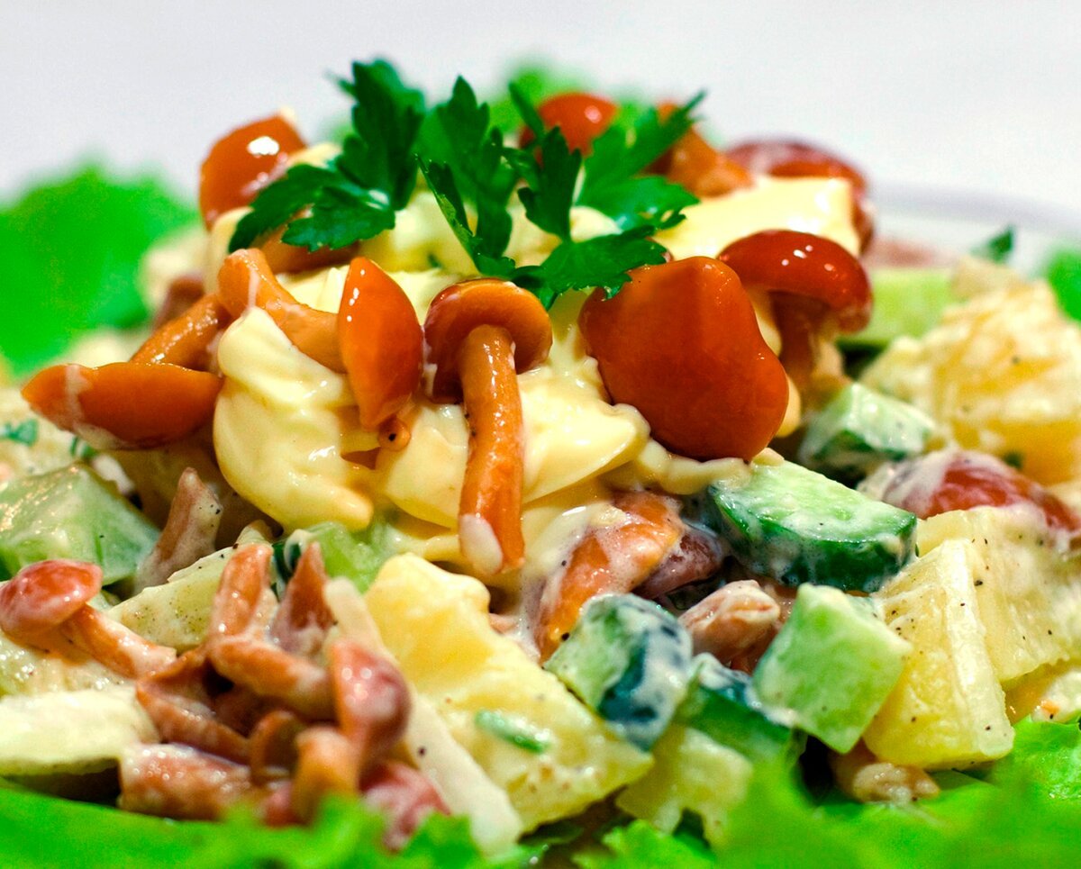 Салат с ветчиной и грибами » 5 вкусных рецептов с фото