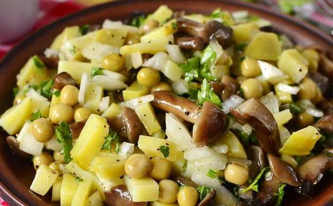 Салат с грибами и зеленым горошком - рецепт с фотографиями - patee. рецепты