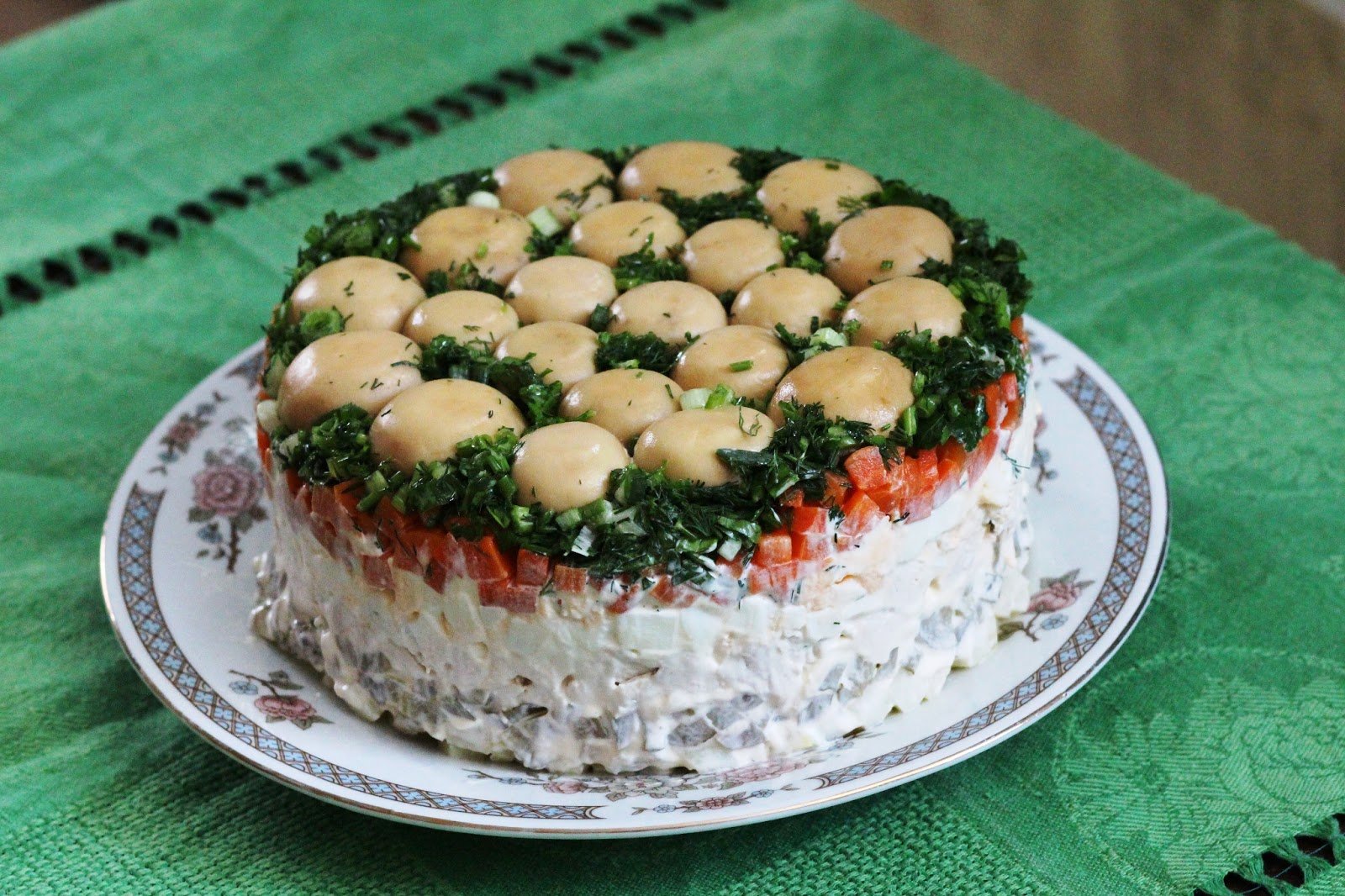 Салат грибное лукошко с опятами: рецепт с фото, видео
