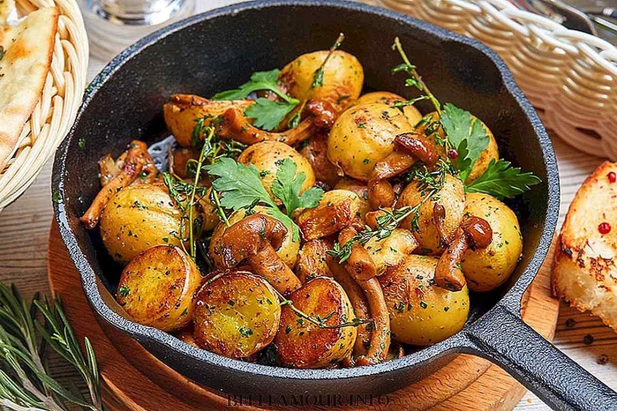 Жареная картошка с опятами