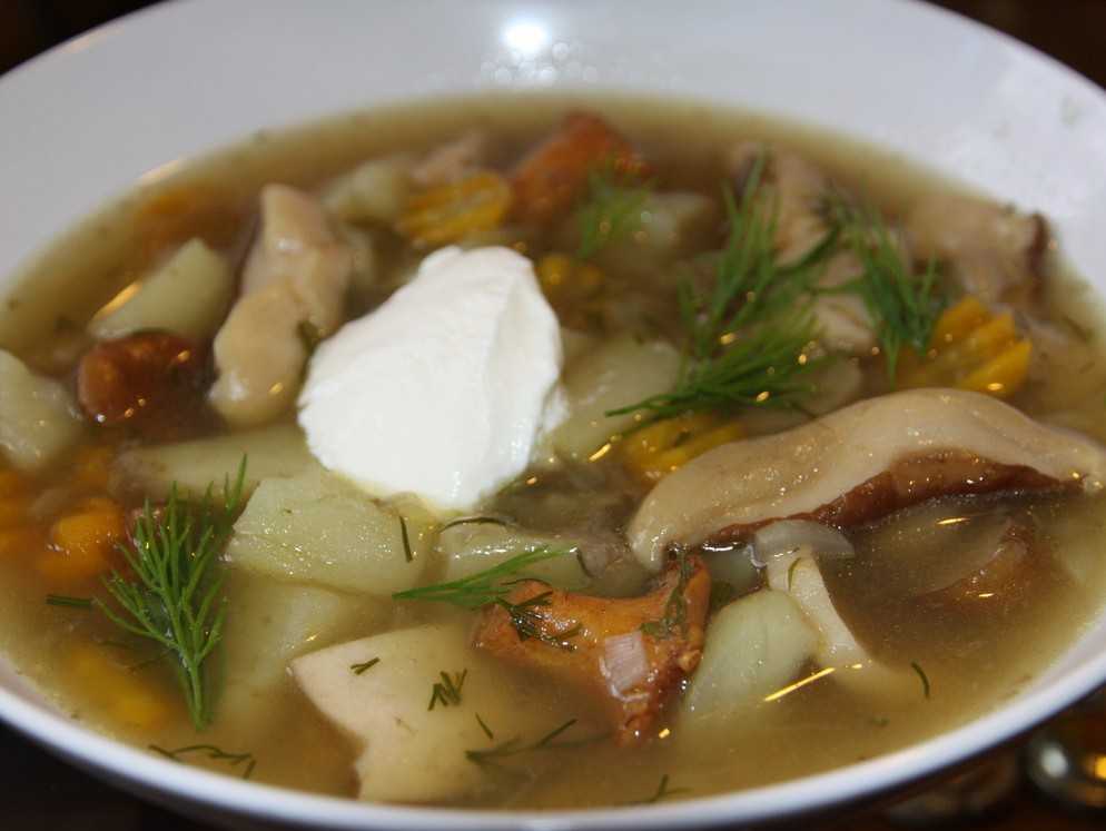 Грибной суп из свежих или замороженных груздей